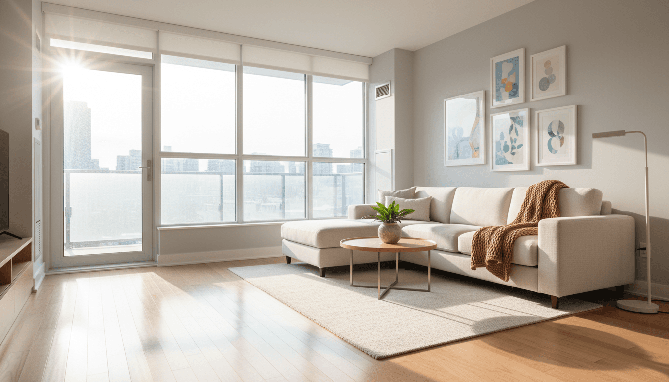Bright and tidy living room in a Toronto home